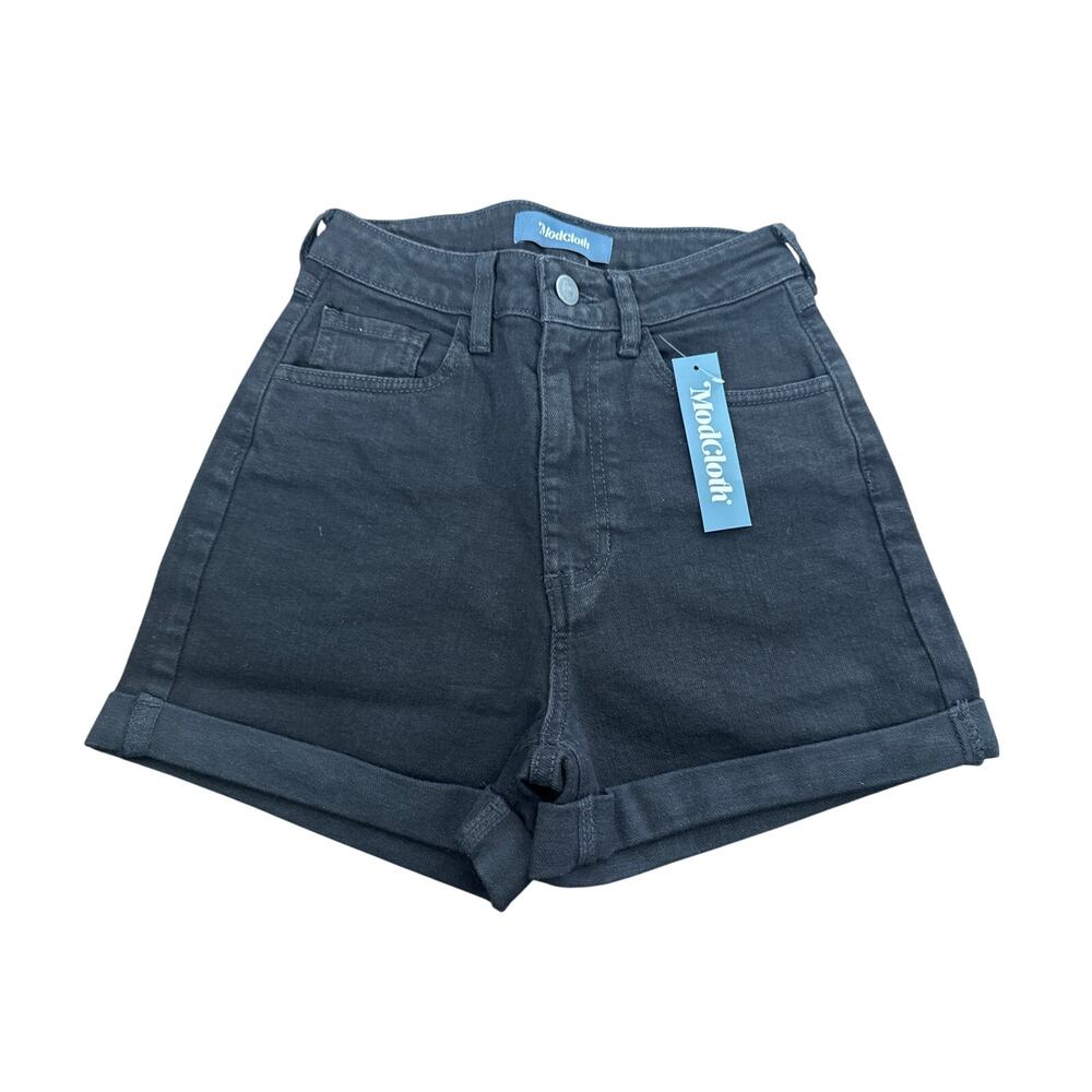 ModCloth Hot and Fun Summer Nights High-Rise Denim Short Black Womens Sz 24 NWT - Picture 6 of 6